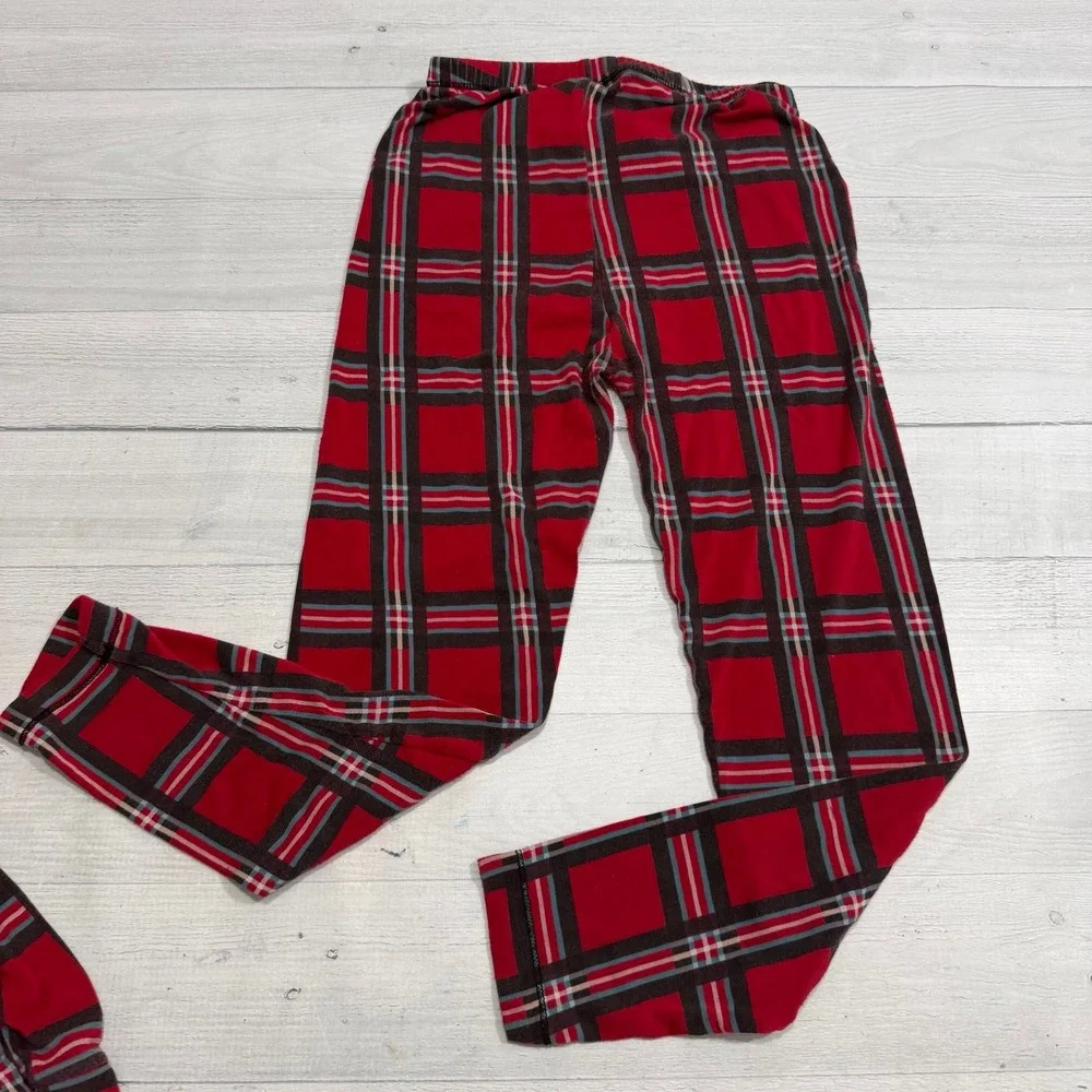 Kickee Pants Kickee kids red plaid pajamas size 8